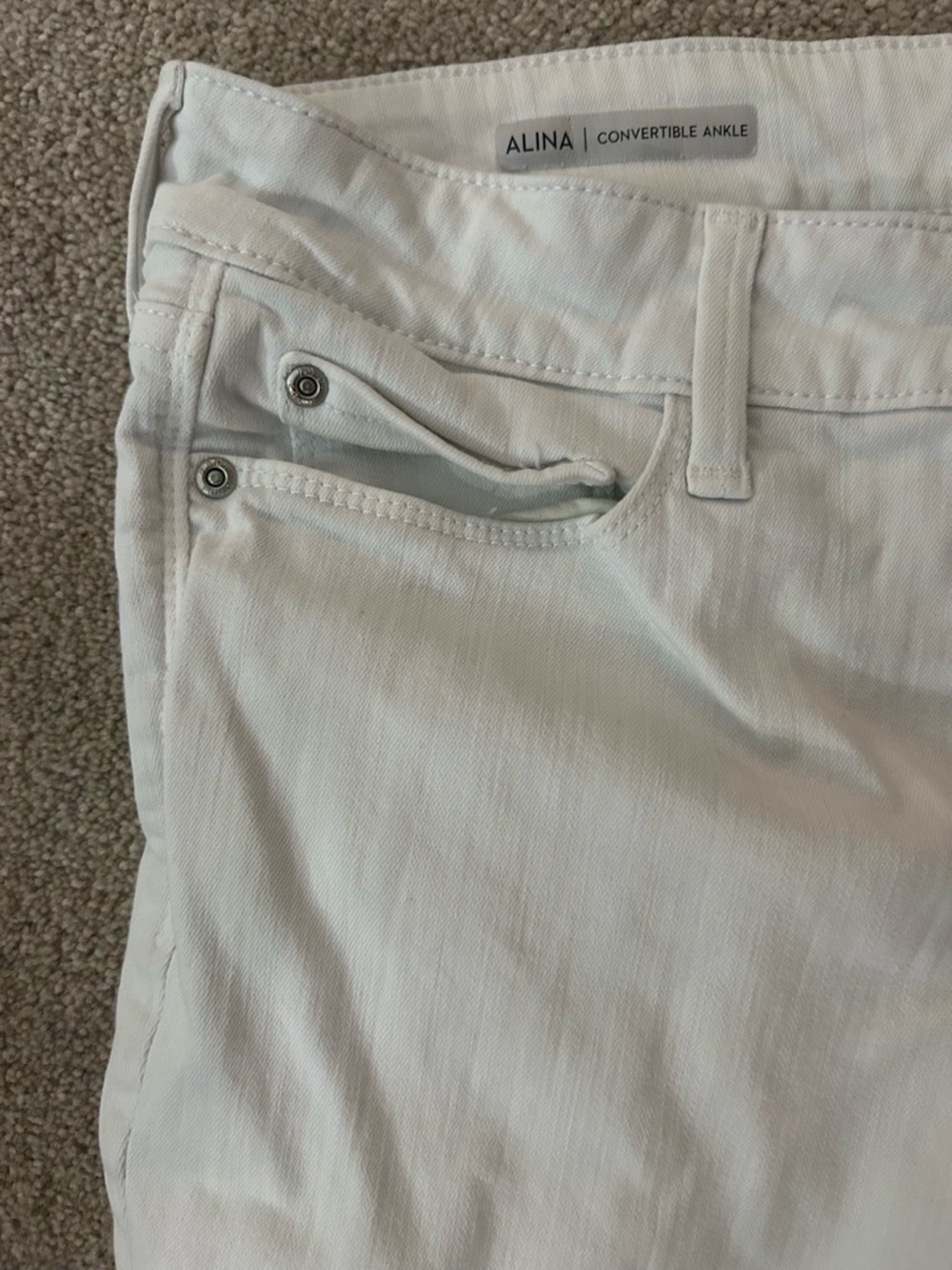 NYDJ White Cropped Ankle Pants - Picture 2 of 6